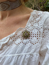 Load image into Gallery viewer, c. 1890 Demantoid Garnet and Diamond Briar Rose Pendant or Brooch