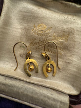 Load image into Gallery viewer, c. 1930 9ct and Paste Horseshoe Earrings
