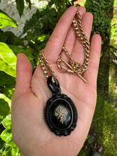 Load image into Gallery viewer, C. 1870 Whitby Jet Open Back Locket Pendant
