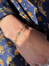 Load image into Gallery viewer, C. 1880 Gold & Turquoise Fancy Link Bracelet