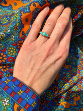 Load image into Gallery viewer, c. 1900 Turquoise, Diamond & 18ct Gold Ring
