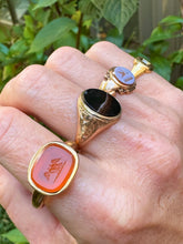 Load image into Gallery viewer, Banded Agate Signet Ring Dated to 1897