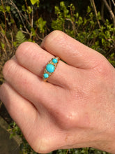 Load image into Gallery viewer, c. 1900 Turquoise, Diamond & 18ct Gold Ring