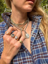 Load image into Gallery viewer, c. 1918 Silver Curb Chain Necklace & AEI Locket