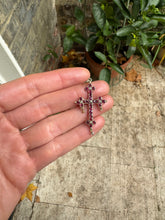 Load image into Gallery viewer, c. 1820 Georgian Gold, Garnet and Pearl Cross Pendant