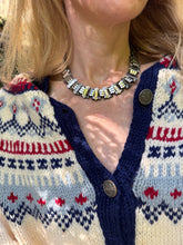 Load image into Gallery viewer, c. 1880 Silver Book Chain Collar Necklace & Button Locket