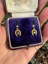 Load image into Gallery viewer, c. 1930 9ct and Paste Horseshoe Earrings