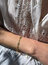 Load image into Gallery viewer, C. 1880 Gold & Turquoise Fancy Link Bracelet