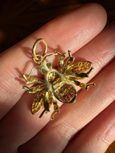 Load image into Gallery viewer, Vintage 18ct, Diamond, Ruby and Emerald Bee Pendant