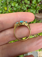 Load image into Gallery viewer, c. 1900 Turquoise, Diamond & 18ct Gold Ring