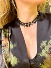 Load image into Gallery viewer, c. 1890 Fringed Jet Glass Choker
