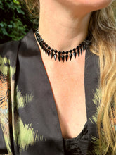 Load image into Gallery viewer, c. 1890 Fringed Jet Glass Choker