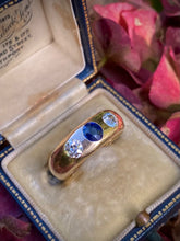 Load image into Gallery viewer, Perfect Antique Sapphire & Diamond 3 Stone