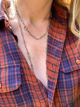 Load image into Gallery viewer, c. 1890 Antique French Silver Long Guard Chain