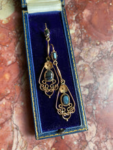 Load image into Gallery viewer, c. 1920 Gold & Hematite Drop Earrings