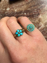 Load image into Gallery viewer, C 1870 Turquoise Pave Target Ring for S