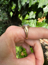 Load image into Gallery viewer, 15 ct and Sardonyx Intaglio Dove Signet Ring Dated to 1864