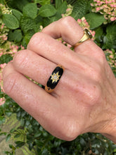 Load image into Gallery viewer, c. 1900 18ct Gold, Diamond and Enamel Mourning Band Ring