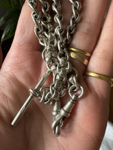 Load image into Gallery viewer, Silver Rollerball Curb Link Chain Dated to 1899