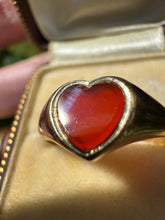 Load image into Gallery viewer, Vintage Asprey London Carnelian Heart Signet Ring