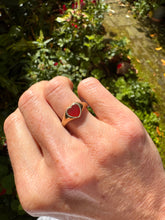 Load image into Gallery viewer, Vintage Asprey London Carnelian Heart Signet Ring