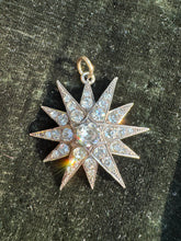 Load image into Gallery viewer, c. 1890 Paste and Silver Starburst Pendant