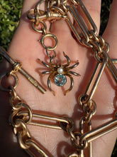 Load image into Gallery viewer, c. 1910 Aquamarine & Pearl Spider Pendant