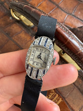 Load image into Gallery viewer, c. 1920 Diamond and Sapphire Watch Set in Platinum