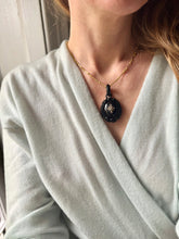 Load image into Gallery viewer, C. 1870 Whitby Jet Open Back Locket Pendant