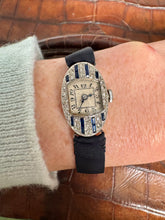 Load image into Gallery viewer, c. 1920 Diamond and Sapphire Watch Set in Platinum