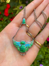 Load image into Gallery viewer, c. 1906 Charles Horner Enamel Bat Pendant