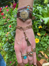 Load image into Gallery viewer, c. 1900 9ct Gold Floral Tassel Charm or Pendant