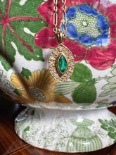 Load image into Gallery viewer, Emerald, Diamond and 18ct Gold Pendant