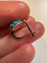 Load image into Gallery viewer, c. 1880 Turquoise Pavé Earrings
