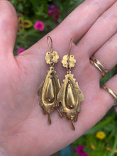 Load image into Gallery viewer, c. 1870 Pinchbeck Drop Earrings