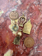 Load image into Gallery viewer, c. 1900 9ct Gold Floral Tassel Charm or Pendant