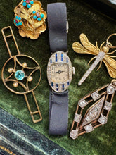 Load image into Gallery viewer, c. 1920 Diamond and Sapphire Watch Set in Platinum