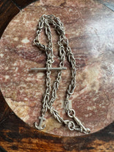 Load image into Gallery viewer, Dated 1912 Fancy Fetter Link Long Silver Chain