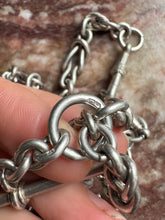 Load image into Gallery viewer, Dated 1912 Fancy Fetter Link Long Silver Chain