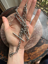 Load image into Gallery viewer, Dated 1912 Fancy Fetter Link Long Silver Chain