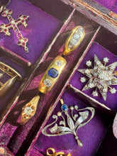 Load image into Gallery viewer, c. 1890 18ct Sapphire and Old Mine Cut Diamond Gypsy Ring