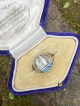 Load image into Gallery viewer, c. 1920 Reverse Intaglio Sailboat Nautical Ring