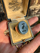Load image into Gallery viewer, c. 1920 18ct and Bloodstone Stork Signet