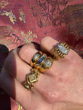 Load image into Gallery viewer, c. 1970 Italian 18ct, Platinum and Diamond Cage Ring