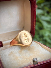 Load image into Gallery viewer, Chunky 18ct Crested Signet with Perfect Hallmarks