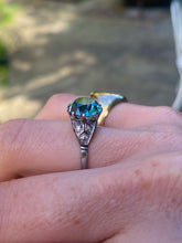 Load image into Gallery viewer, Art Deco Zircon & 18 Carat White Gold Solitaire Ring