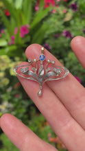 Load and play video in Gallery viewer, Edwardian/Art Nouveau Sapphire, Diamond & Pearl Lavaliere Pendant