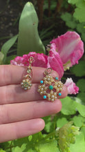 Load and play video in Gallery viewer, c. 1900 15 ct, Pearl & Turquoise Pendant