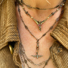 Load image into Gallery viewer, c. 1890 Antique French Silver Long Guard Chain