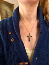 Load image into Gallery viewer, c. 1860 Onyx &amp; 9ct Stanhope Cross Pendant

